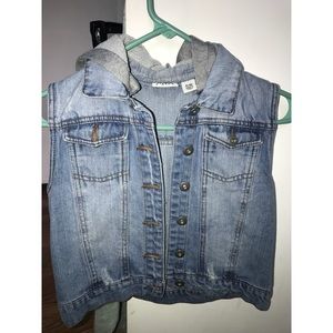 Denim Vest with Hoodie
